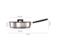 FISKARS Patelnia szefa kuchni 26 cm/2,8 l z pokrywką HARD FACE STEEL (1052248) - 1379522 - zdjęcie 2